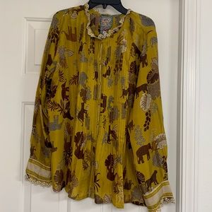 Johnny Was washable silk blouse size L